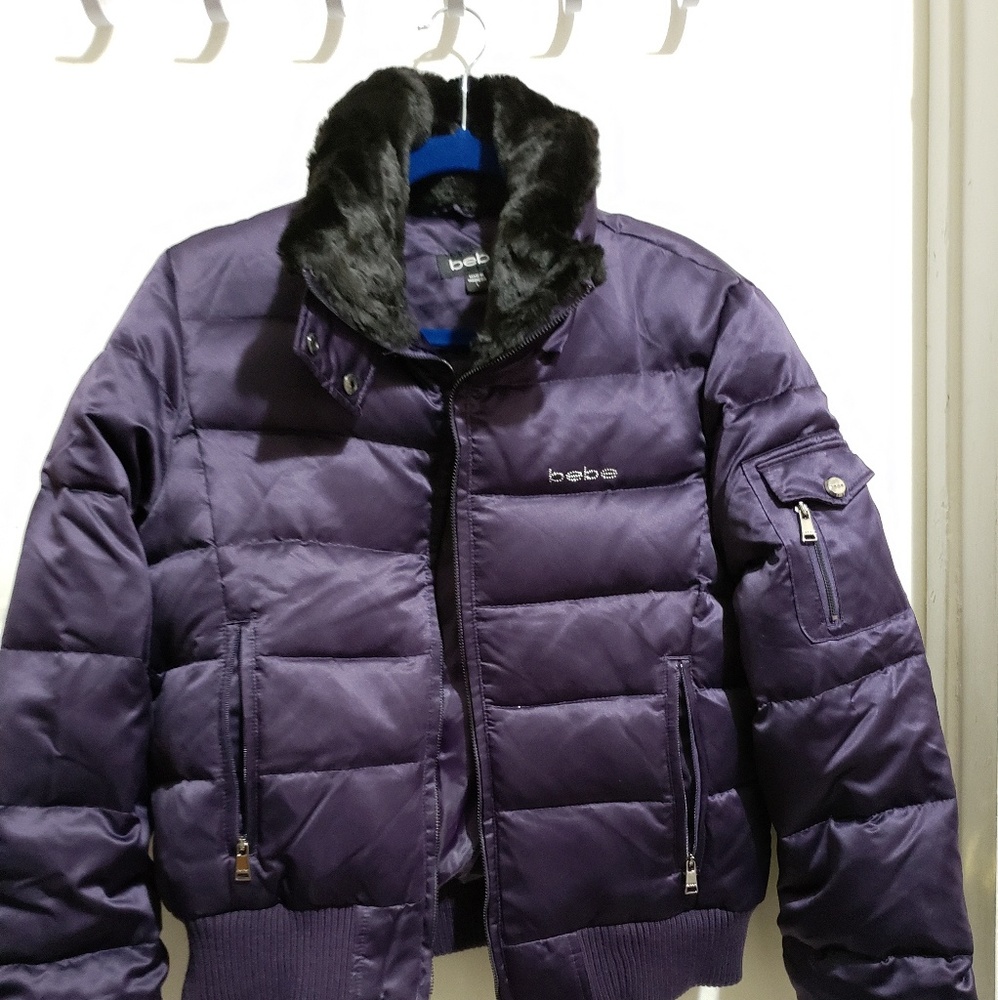 Bebe purple puffer coat
